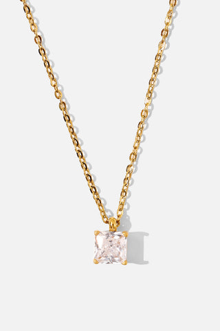 Rhinestone Pendant Gold-Plated Necklace