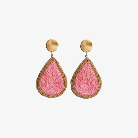 Raffia Grass Teardrop Earrings