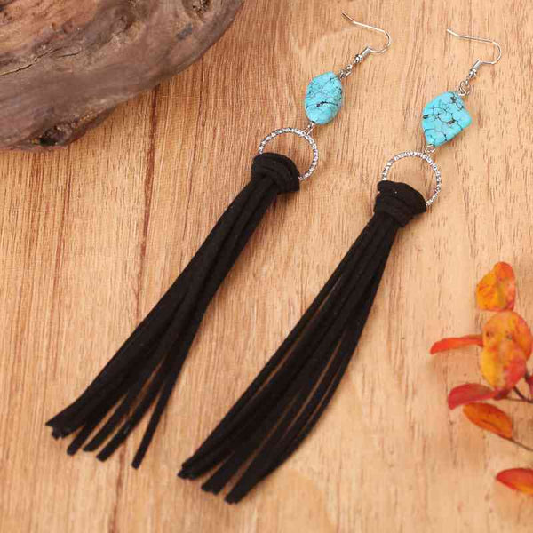 Turquoise Fringe Detail Earrings